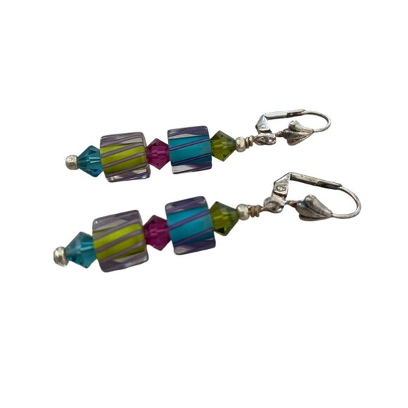 Hand Crafted Glass Cane Bead Earrings Venetian Glass art glass - Picture 5 of 6